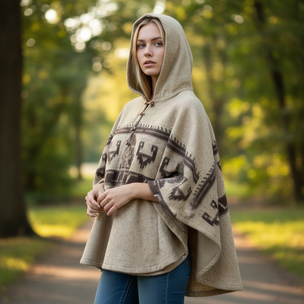 Vintage‎ Hooded Tribal Cape